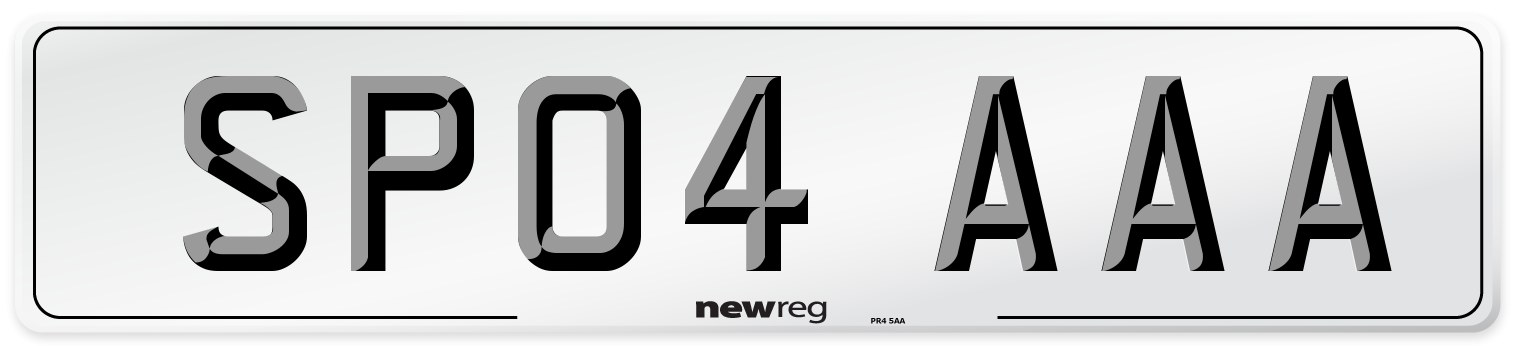 SP04 AAA Number Plate from New Reg